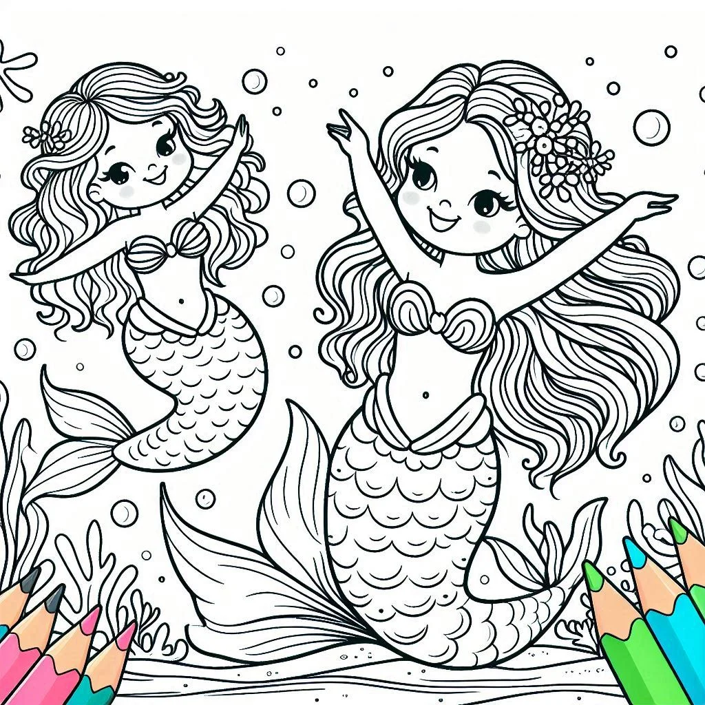 Dibujos para colorear e imprimir Mermaids