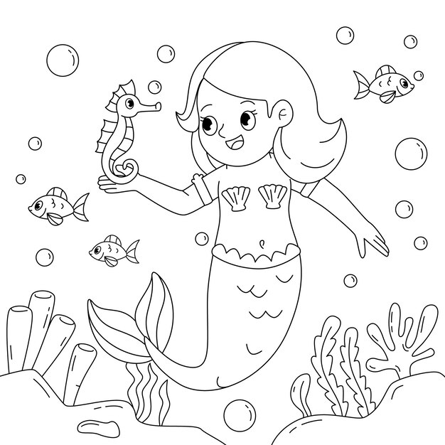 Dibujos para colorear e imprimir Mermaids