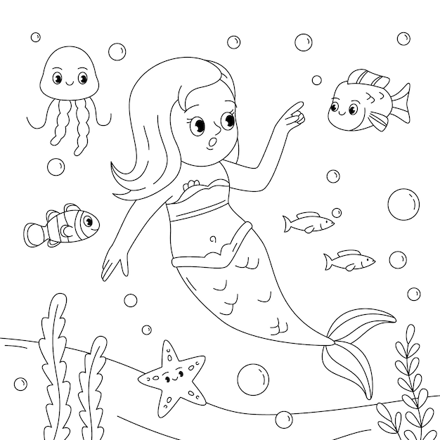 Dibujos para colorear e imprimir Mermaids