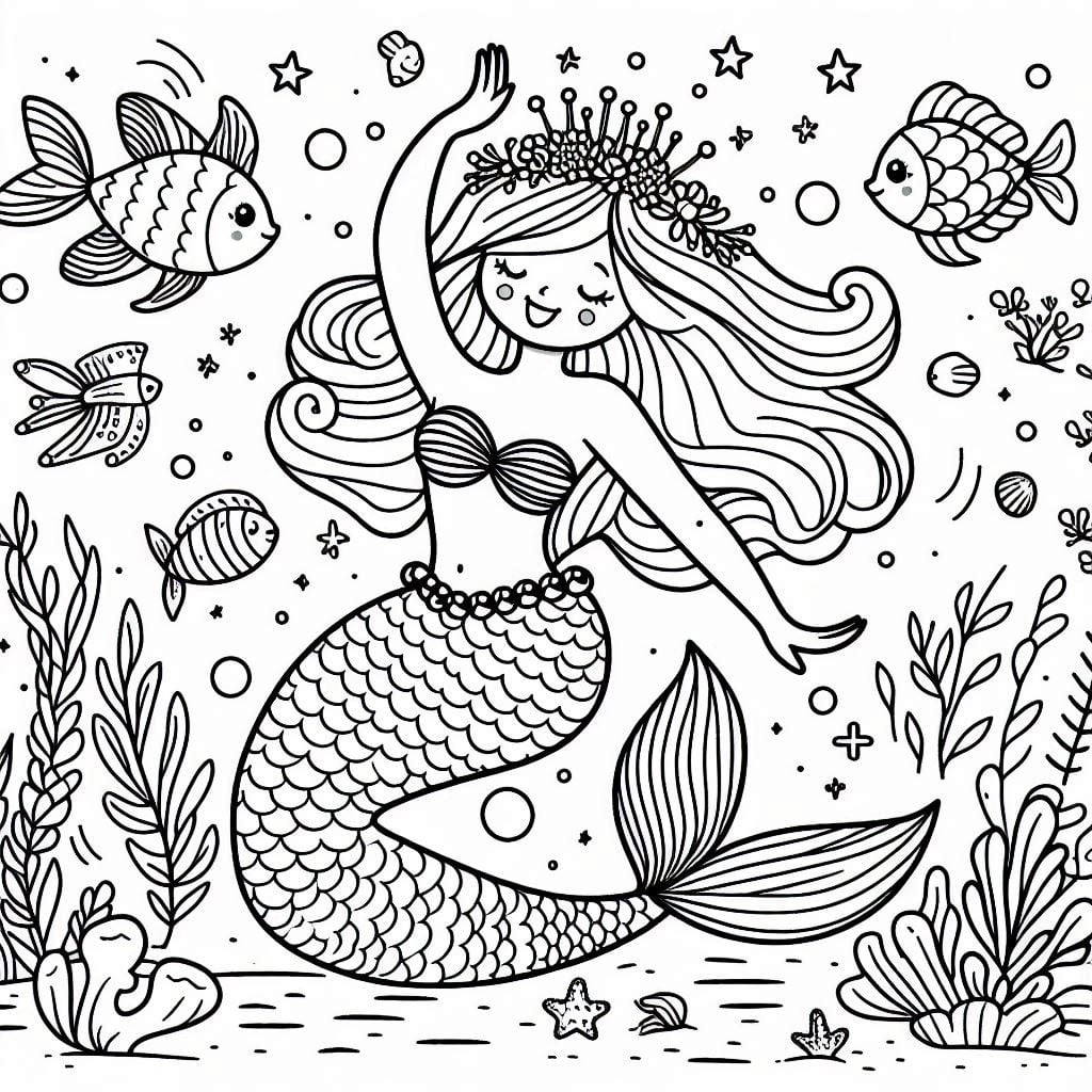 Dibujos para colorear e imprimir Mermaids