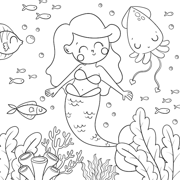 Dibujos para colorear e imprimir Mermaids