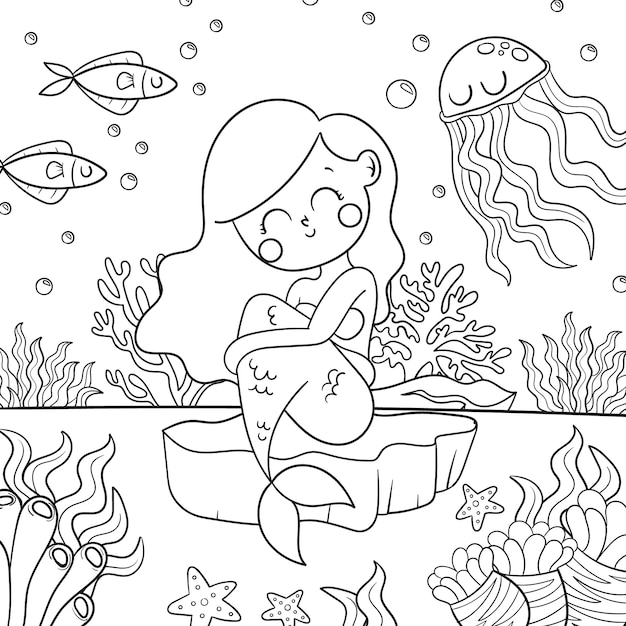 Dibujos para colorear e imprimir Mermaids