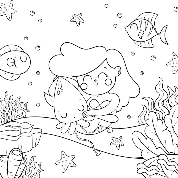 Dibujos para colorear e imprimir Mermaids