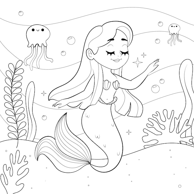 Dibujos para colorear e imprimir Mermaids