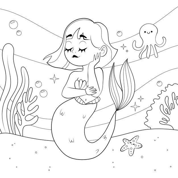 Dibujos para colorear e imprimir Mermaids