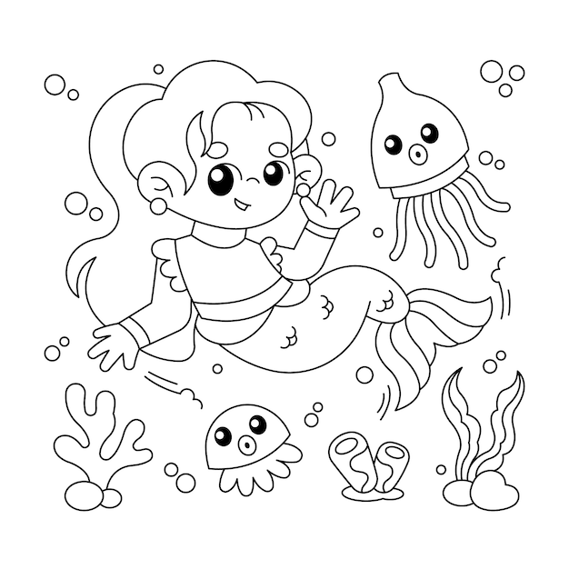 Dibujos para colorear e imprimir Mermaids