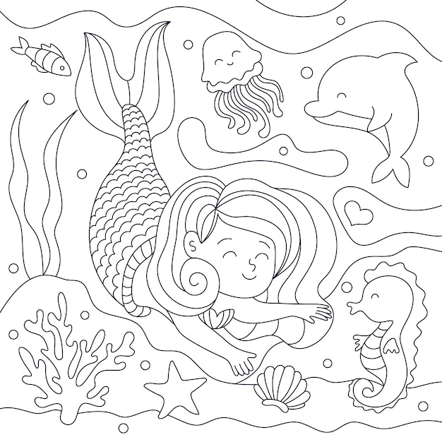 Dibujos para colorear e imprimir Mermaids