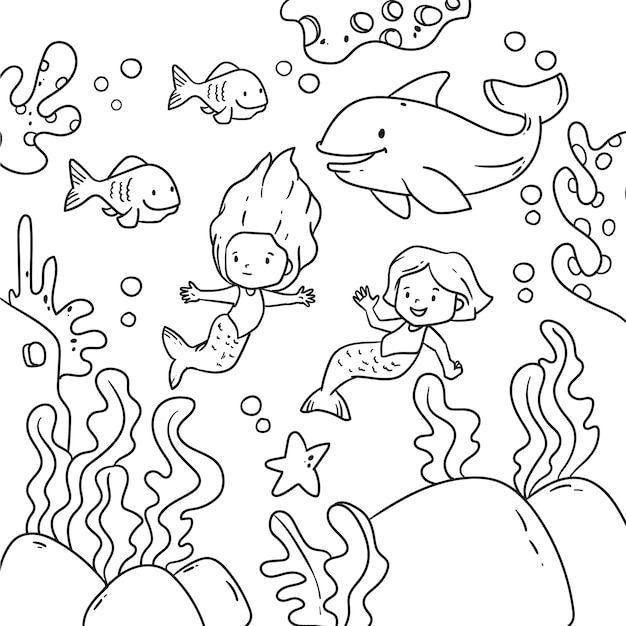 Dibujos para colorear e imprimir Mermaids