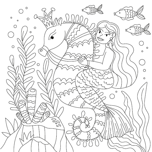 Dibujos para colorear e imprimir Mermaids