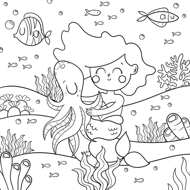 Dibujos para colorear e imprimir Mermaids