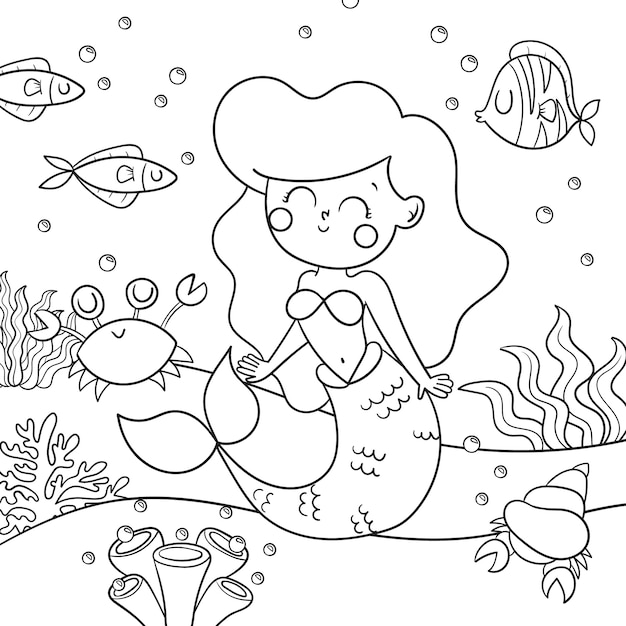 Dibujos para colorear e imprimir Mermaids