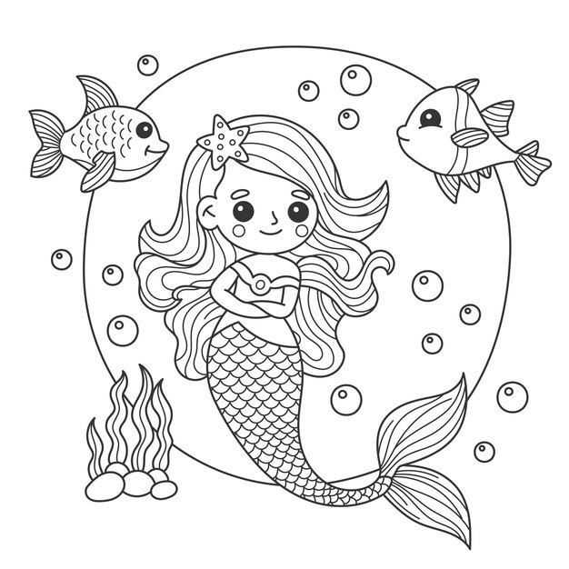 Dibujos para colorear e imprimir Mermaids