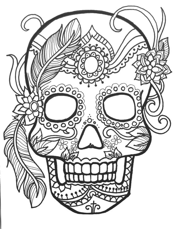 Dibujos para colorear e imprimir Mexican Skulls