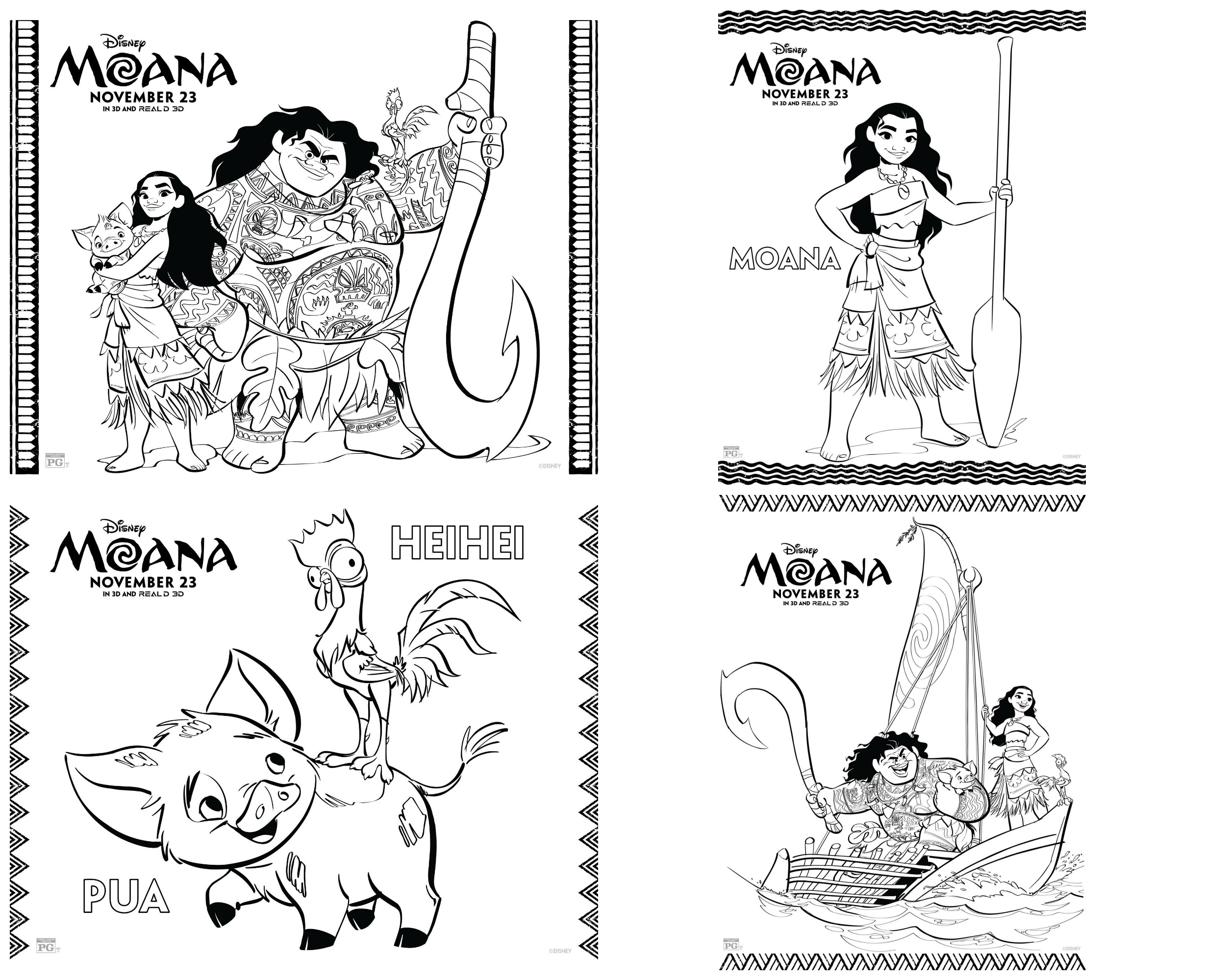 Dibujos para colorear e imprimir Moana