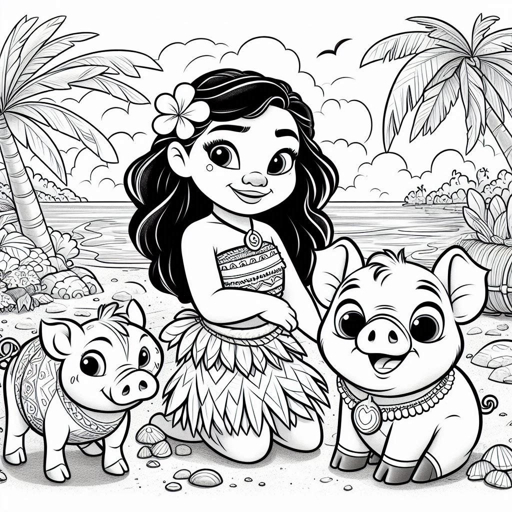 Dibujos para colorear e imprimir Moana