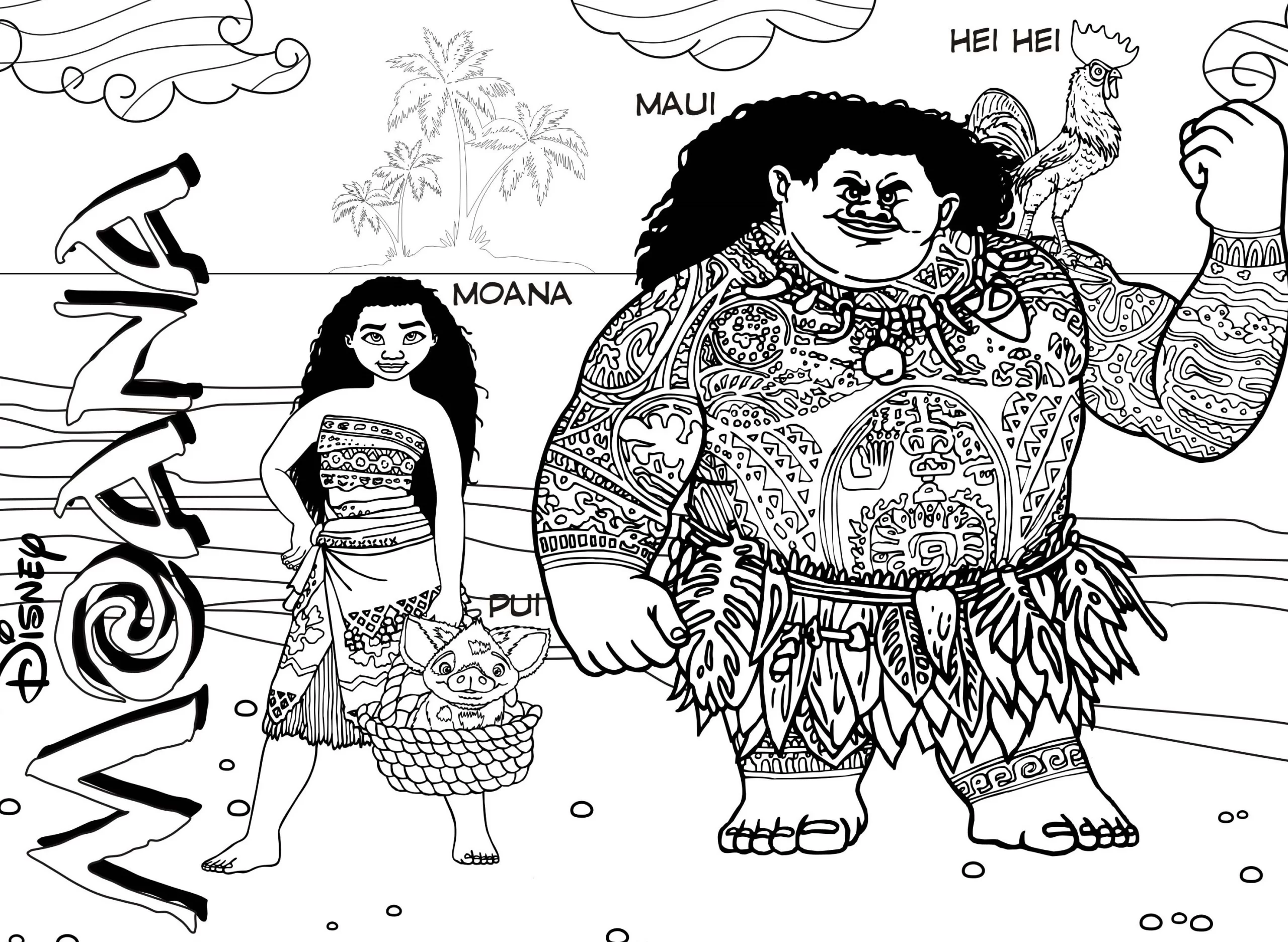 Dibujos para colorear e imprimir Moana