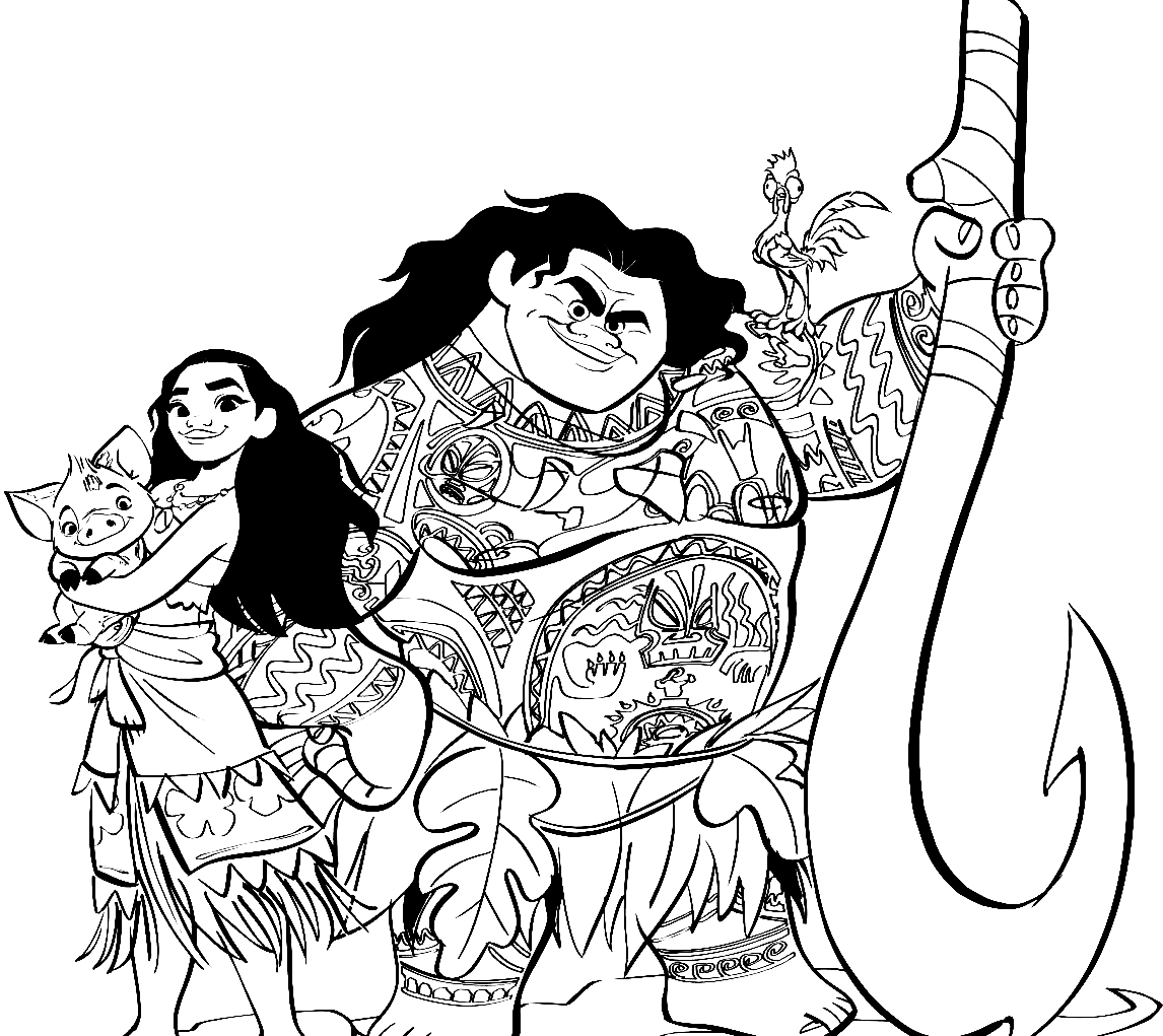 Dibujos para colorear e imprimir Moana