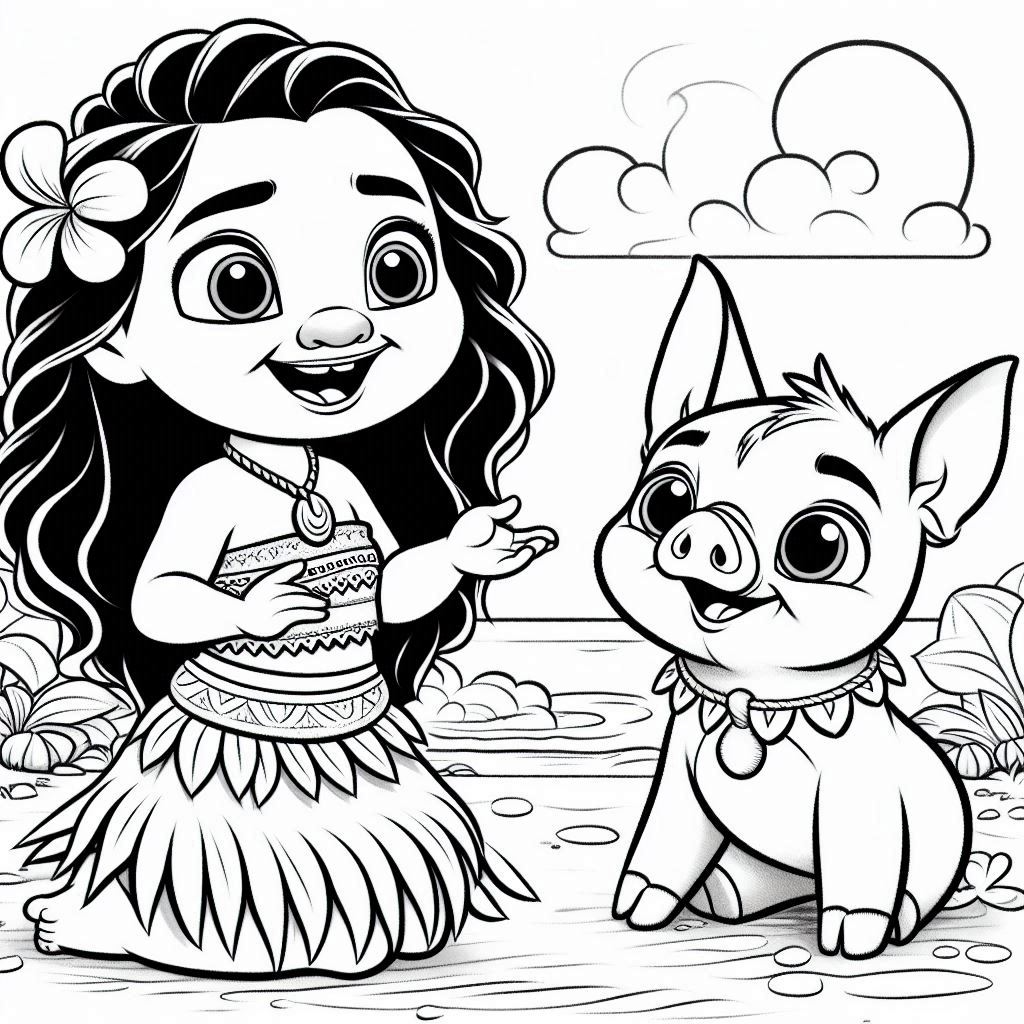 Dibujos para colorear e imprimir Moana