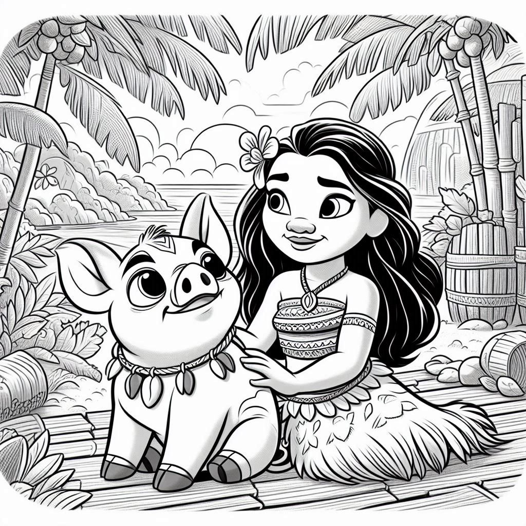 Dibujos para colorear e imprimir Moana