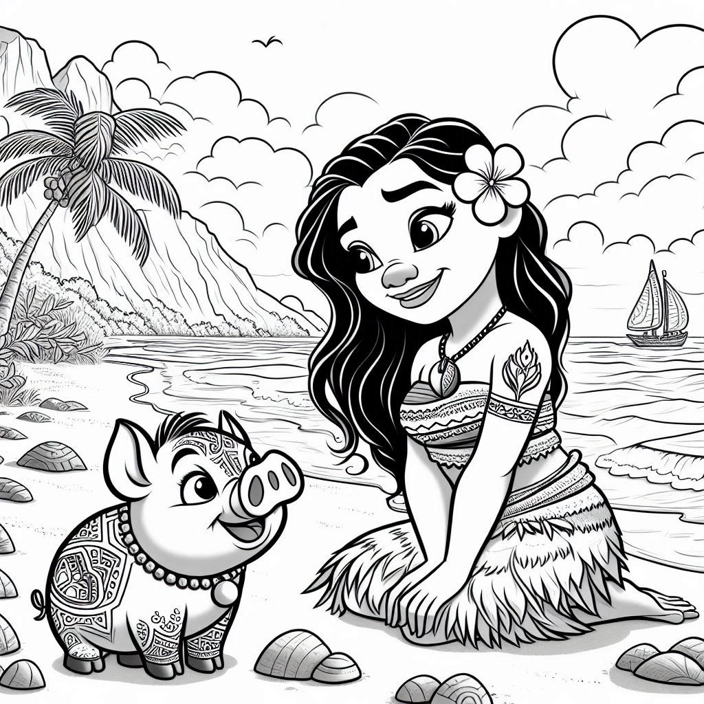 Dibujos para colorear e imprimir Moana