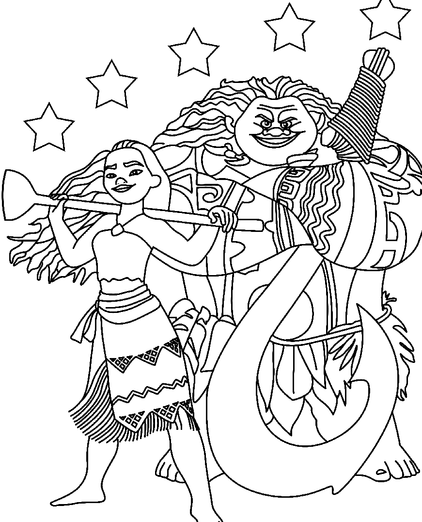 Dibujos para colorear e imprimir Moana