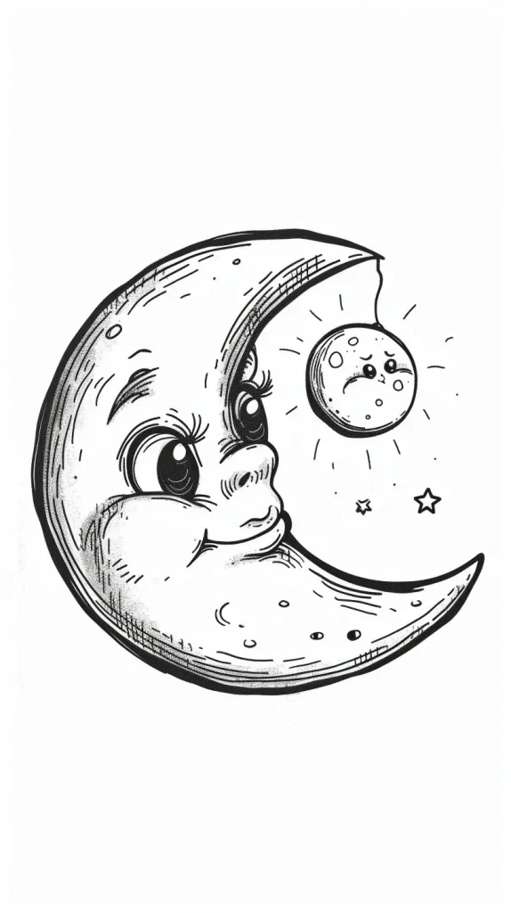 Moon coloring pages 10