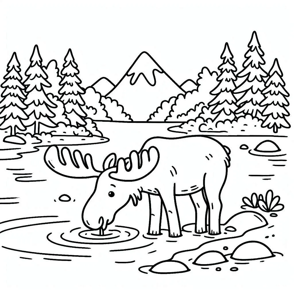 Dibujos para colorear e imprimir Moose