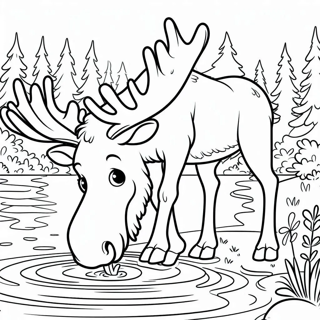 Dibujos para colorear e imprimir Moose