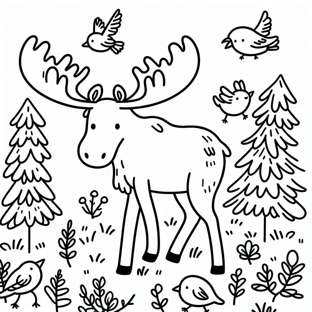 Dibujos para colorear e imprimir Moose