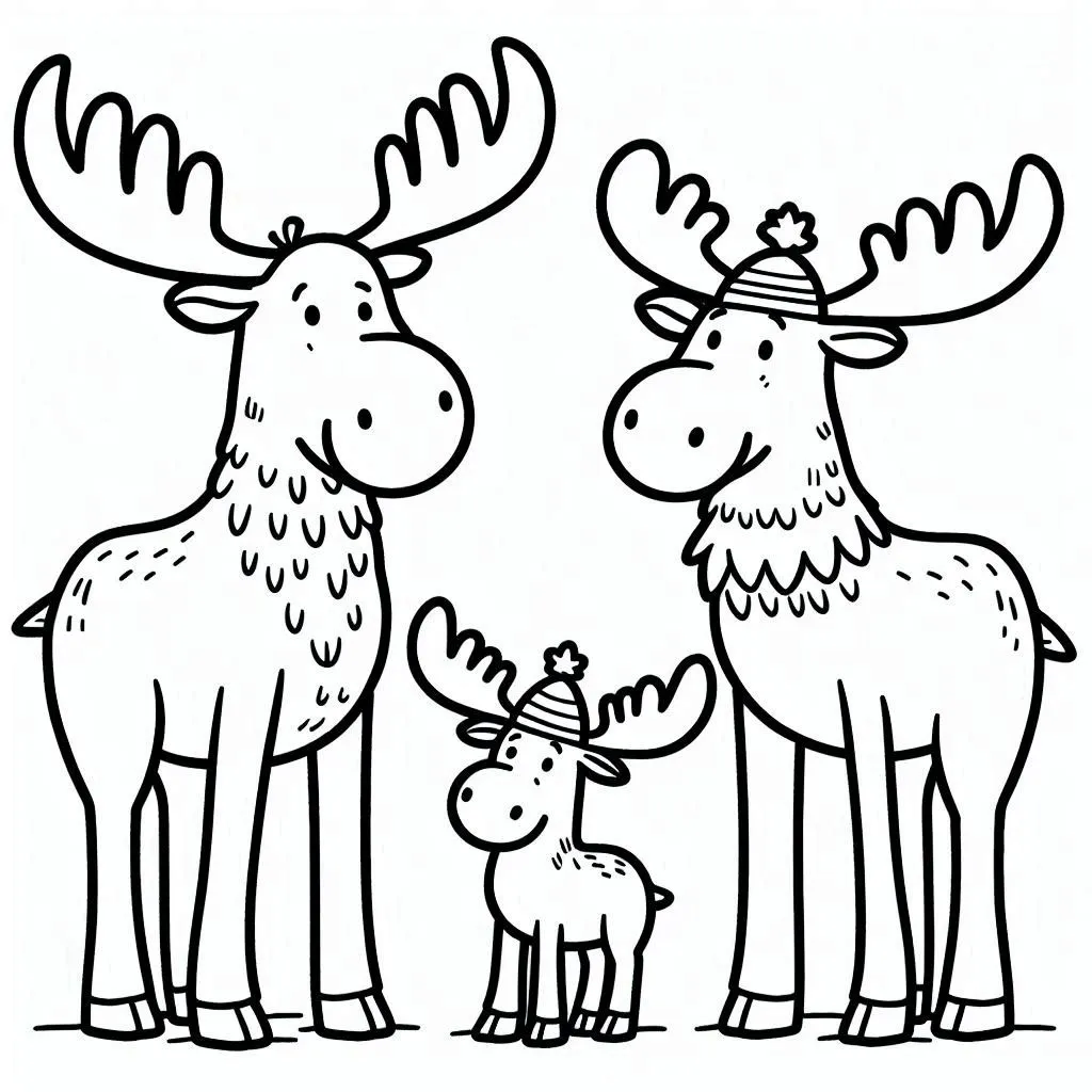 Moose coloring page 5