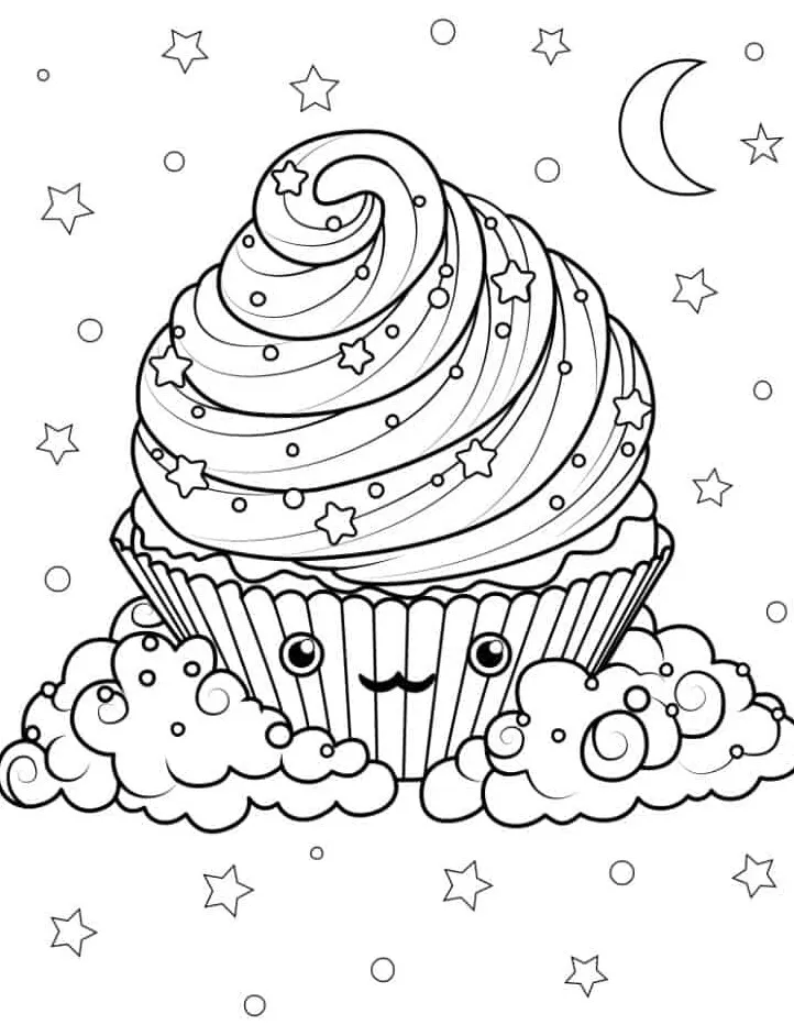 Dibujos para colorear e imprimir Muffin