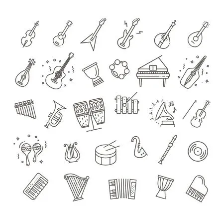 Dibujos para colorear e imprimir Musical Instruments