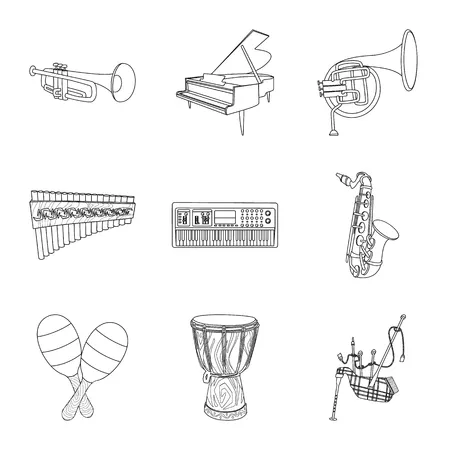 Dibujos para colorear e imprimir Musical Instruments