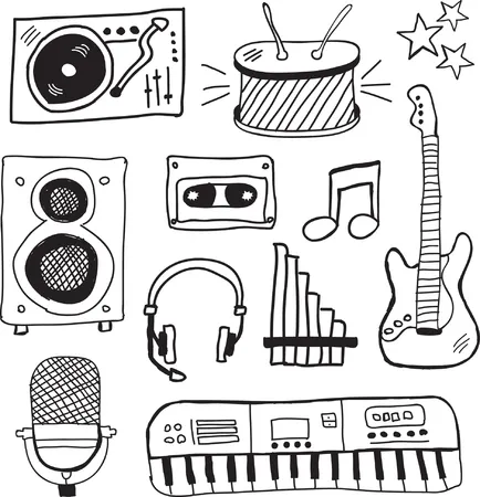 Dibujos para colorear e imprimir Musical Instruments