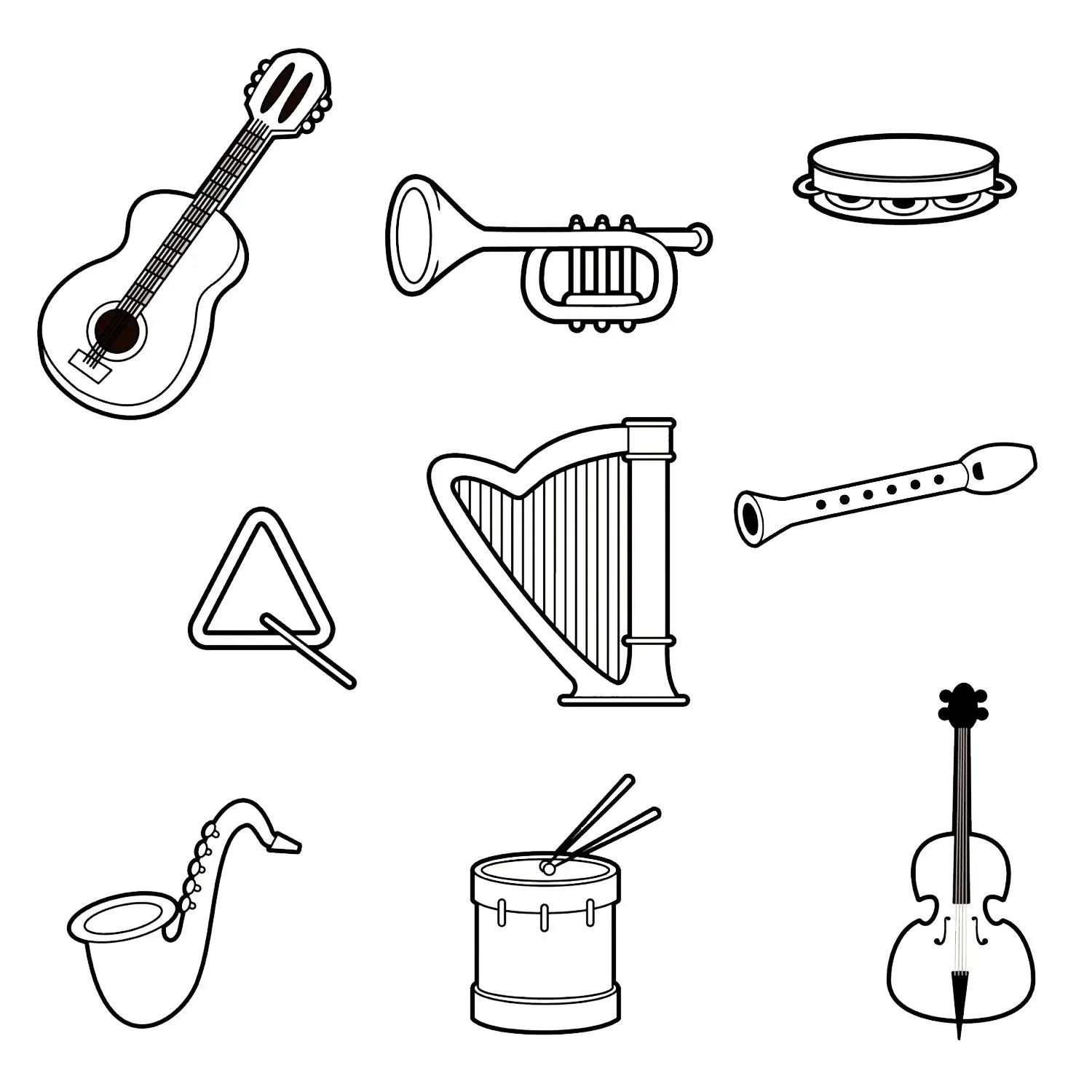 Dibujos para colorear e imprimir Musical Instruments