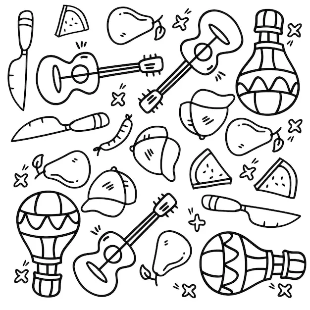 Dibujos para colorear e imprimir Musical Instruments