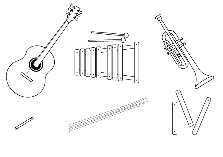 Dibujos para colorear e imprimir Musical Instruments