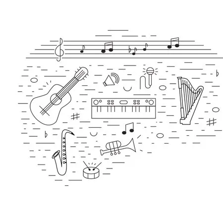 Dibujos para colorear e imprimir Musical Instruments