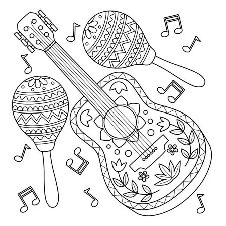 Dibujos para colorear e imprimir Musical Instruments