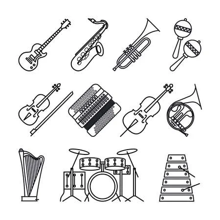 Dibujos para colorear e imprimir Musical Instruments