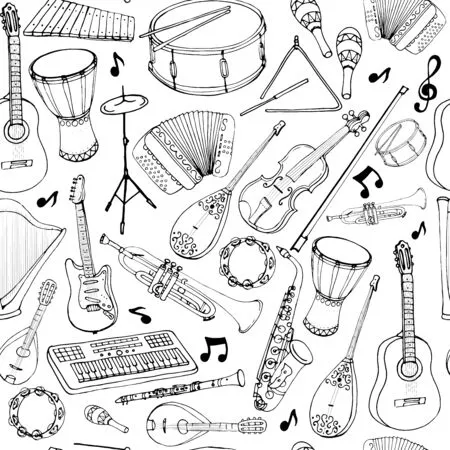 Dibujos para colorear e imprimir Musical Instruments