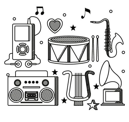 Dibujos para colorear e imprimir Musical Instruments