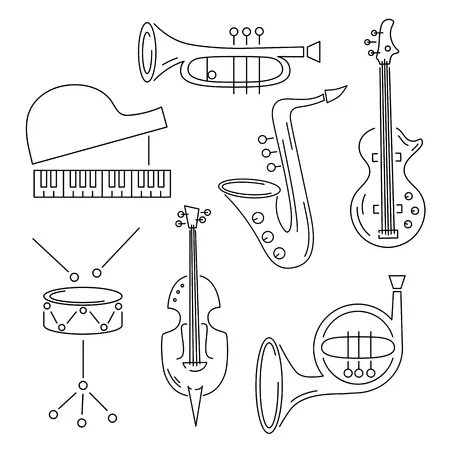 Dibujos para colorear e imprimir Musical Instruments