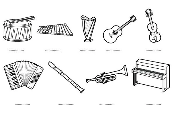 Dibujos para colorear e imprimir Musical Instruments