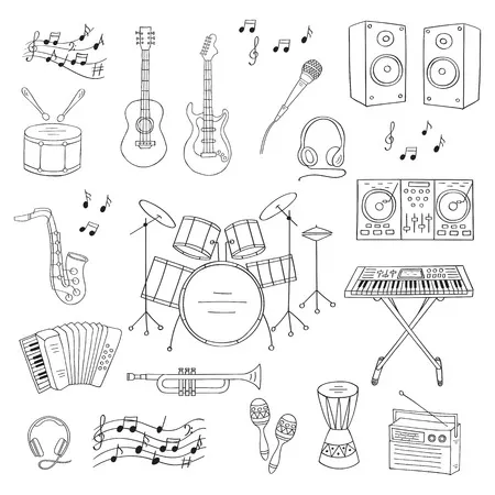 Dibujos para colorear e imprimir Musical Instruments