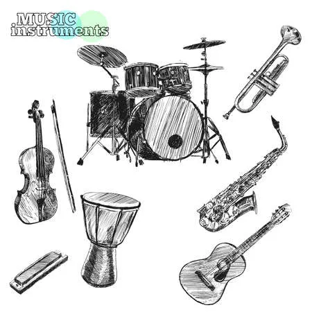 Dibujos para colorear e imprimir Musical Instruments