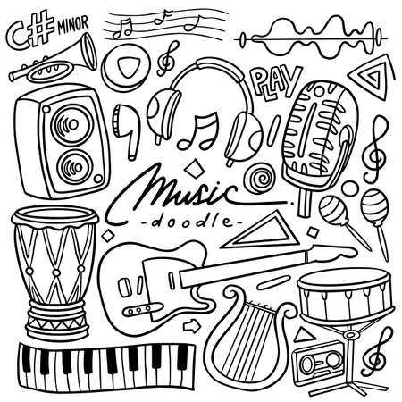 Dibujos para colorear e imprimir Musical Instruments