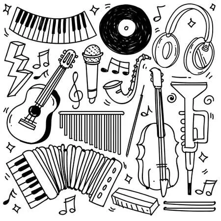 Dibujos para colorear e imprimir Musical Instruments