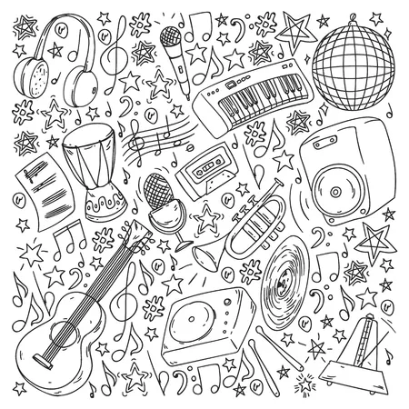 Dibujos para colorear e imprimir Musical Instruments