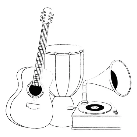 Dibujos para colorear e imprimir Musical Instruments